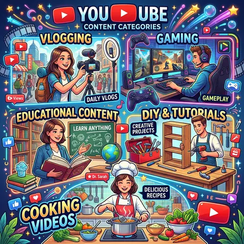 YouTube Video Categories Artwork | Vlogging, Gaming, DIY & More