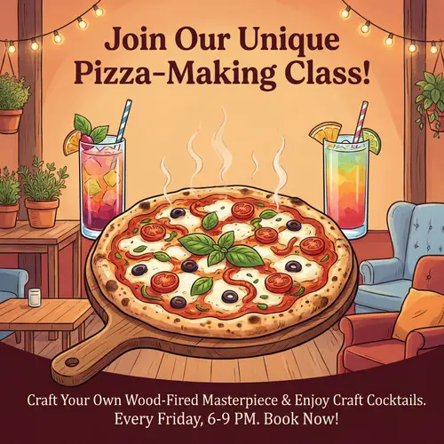 Unique Pizza-Making Class with Colorful Cocktails | Join Now!