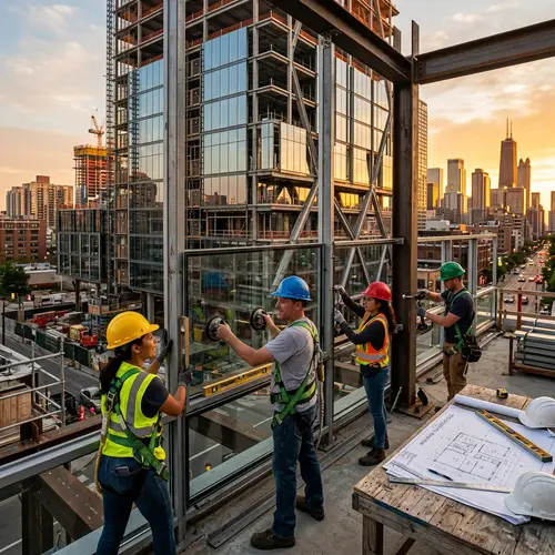 Modern 'Simple Skin Building' Construction Process | Urban Skyline Scene