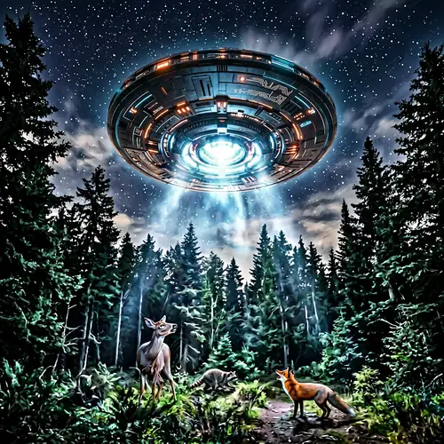 Mysterious UFO in Night Sky - Extraterrestrial Encounter