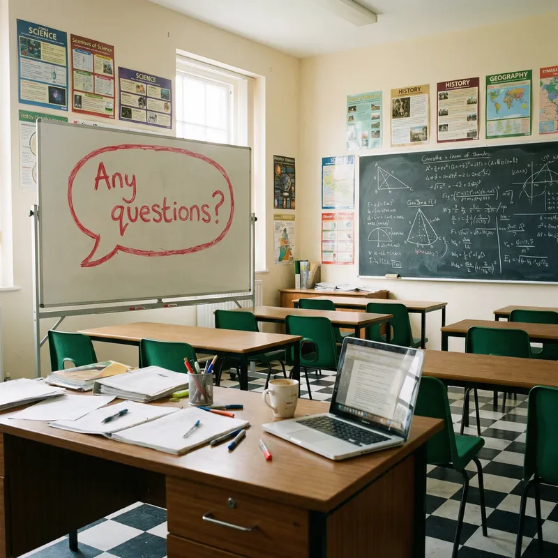 Any Question? Classic Classroom Setting Image