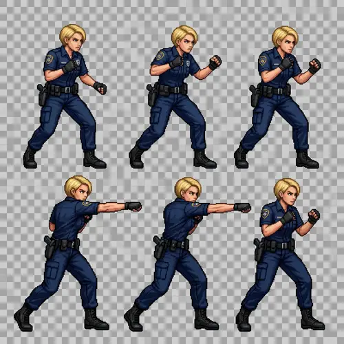 Realistic KGB Agent Sprite Ready to Fight
