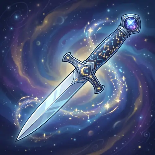 Dagger of the Celestial Strike: Silver Bladed Art