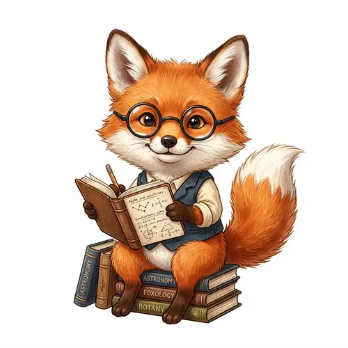 Adorable Nerdy Fox with Glasses
