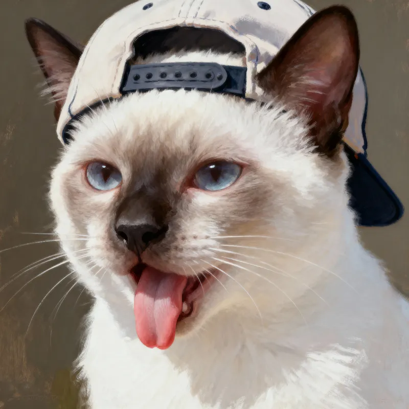 Whimsical White Cat with Top Hat | Detailed Illustration