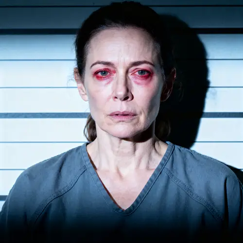 Realistic DUI Mugshot of Middle Age Woman