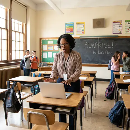 Surprising Classroom Moment | Shocked Teacher at Desk