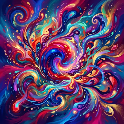 Vibrant Colors and Shapes in Dynamic Composition