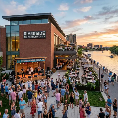 Riverside Event Space with Stage | Convention Center Dining
