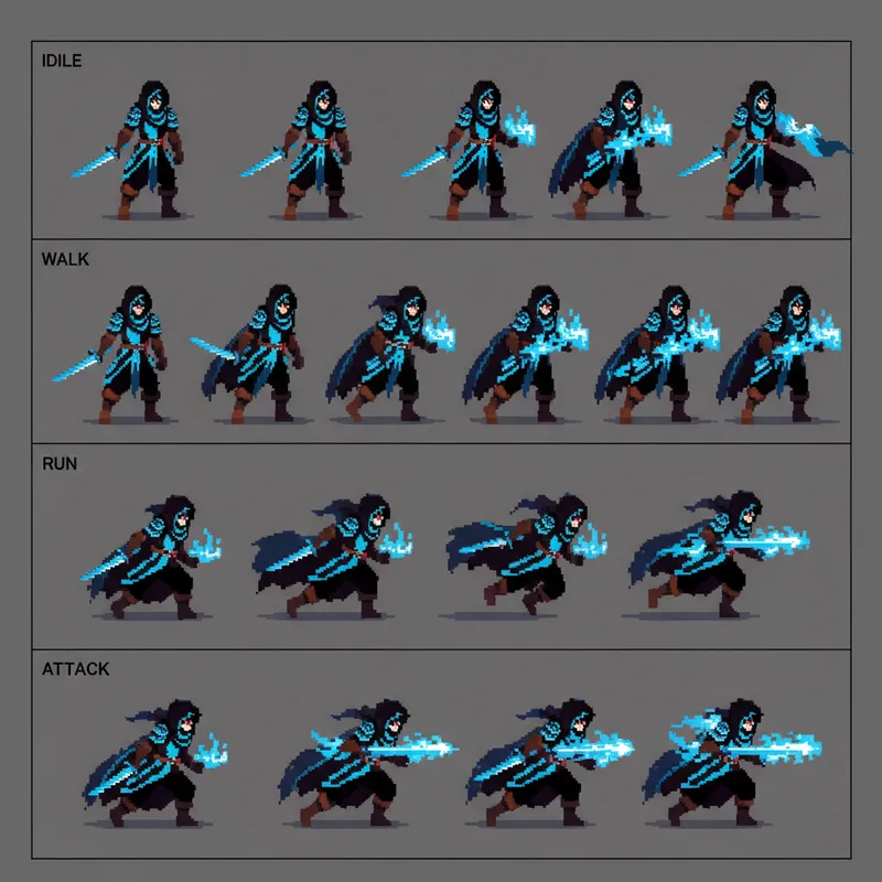 Pixel Art Sprite Sheet for Games