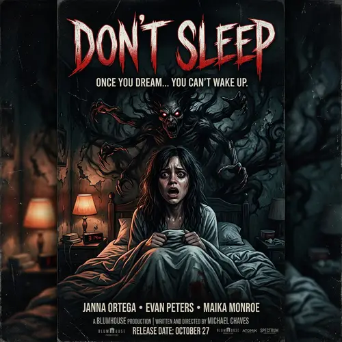 AI-Generated Horror Movie Poster - Don't Sleep