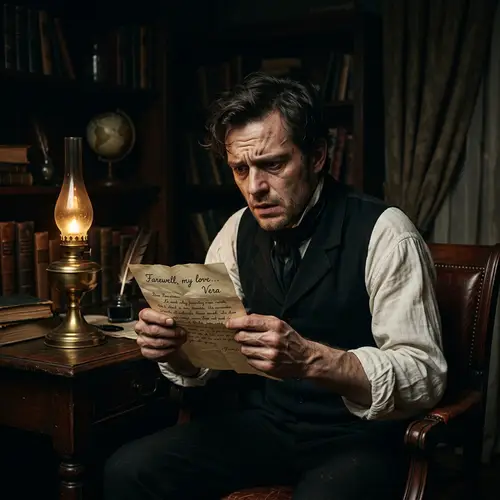 Pechorin's Emotional Reaction to Vera's Farewell Note