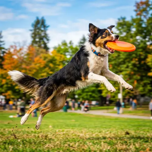 Playful Dog Catching Frisbee | Dynamic Motion Photography