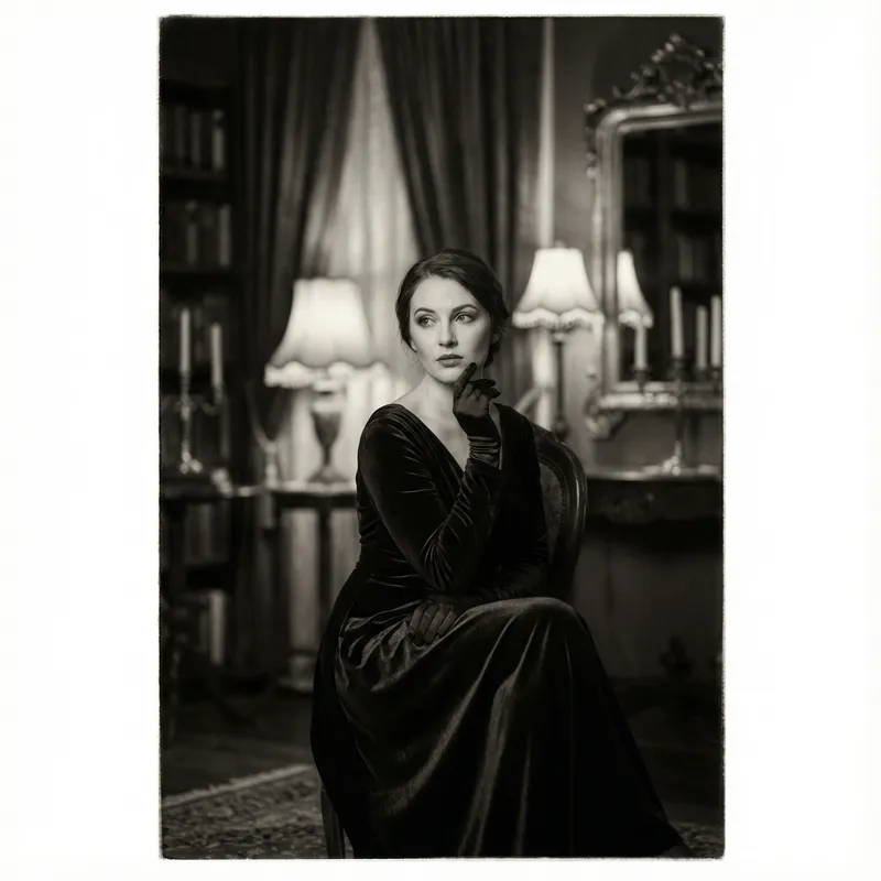 Captivating Black and White Fashion Portrait | Hasselblad Style