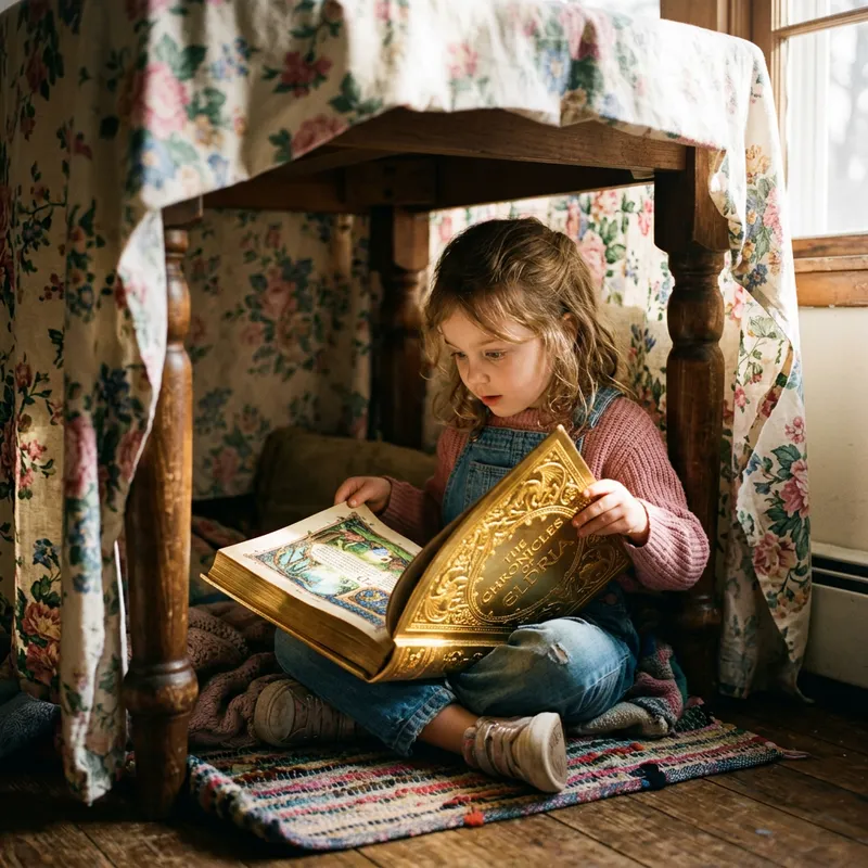 Golden Book Discovery: Little Girl's Magical Reading Adventure