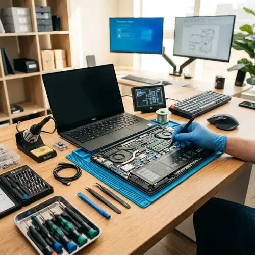 Professional Computer Repair Workspace Background