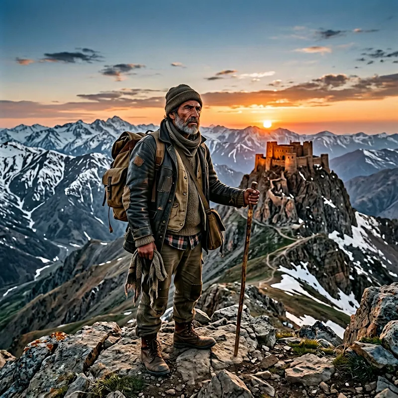 Mountain Man at Alamut Castle