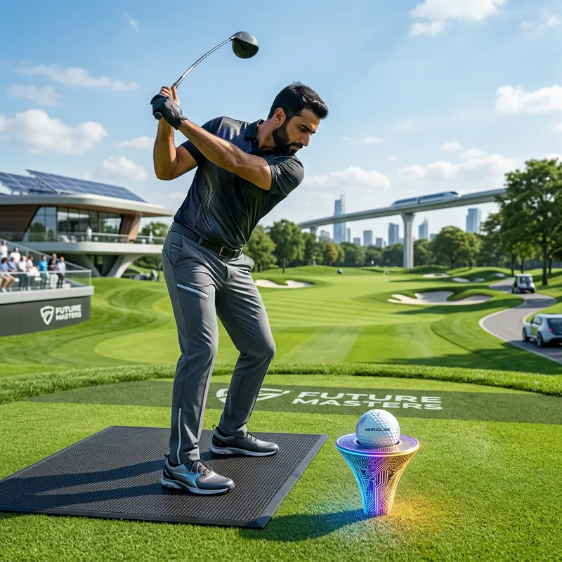 Future Golf: Stylish Golfer Tees Off with Innovation