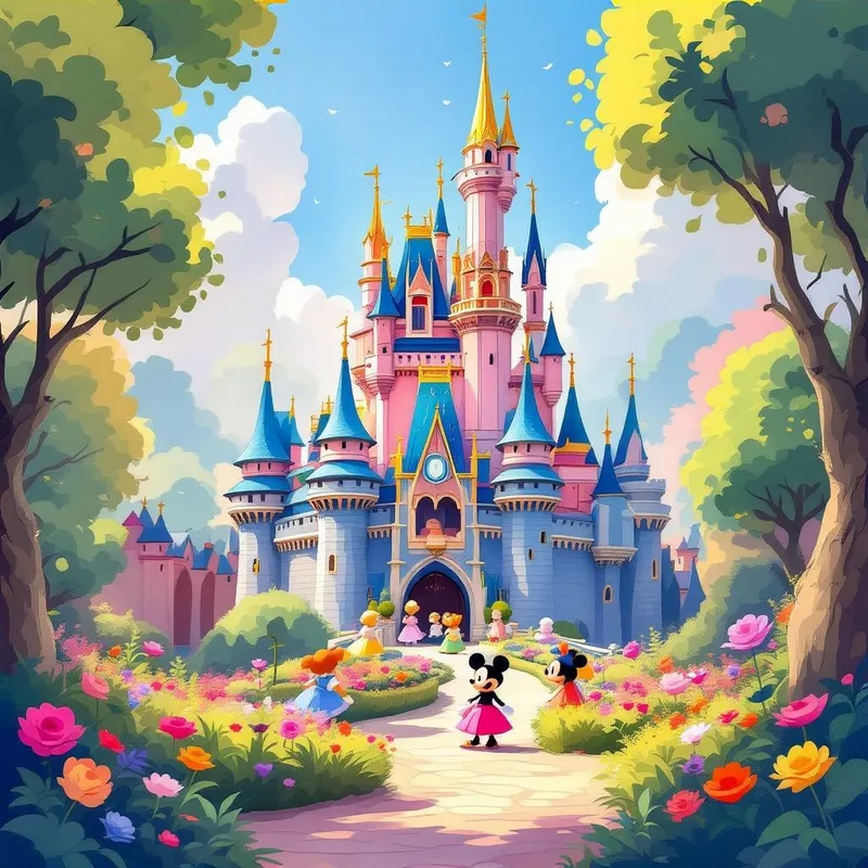 Whimsical Castle in a Magical Garden - Fantasy Art Whimsical Castle in a Magical Garden - Fantasy Art