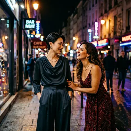 Urban Night Life: Dynamic Interaction Between Two Women