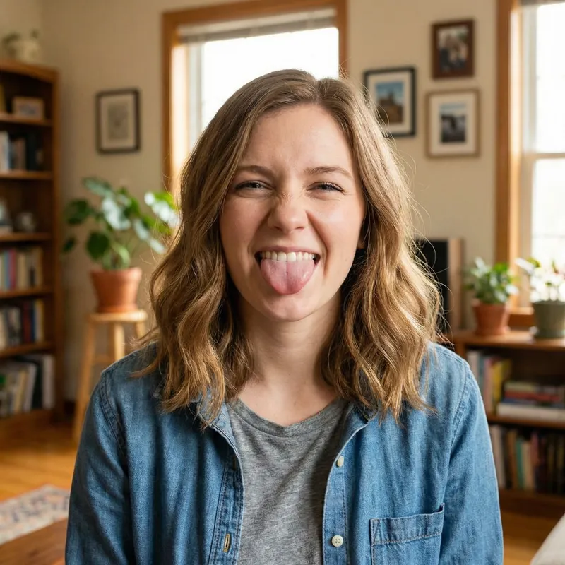 Playful Brooke Monk Sticking Her Tongue Out Playful Brooke Monk Sticking Her Tongue Out