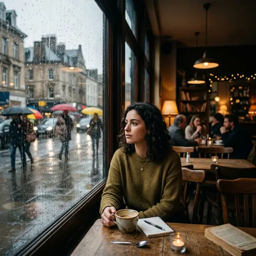 Cozy Café Views: Rainy Day Inspiration