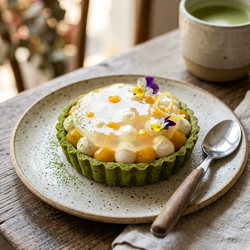 Delicious Matcha Tartlet with Citrus Mousse