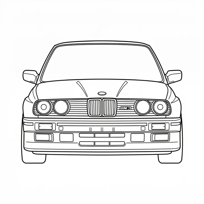 Stunning Black and White BMW M3 E30 Outline