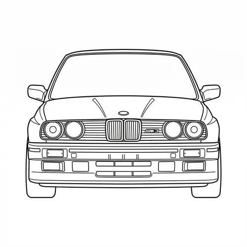 Stunning Black and White BMW M3 E30 Outline