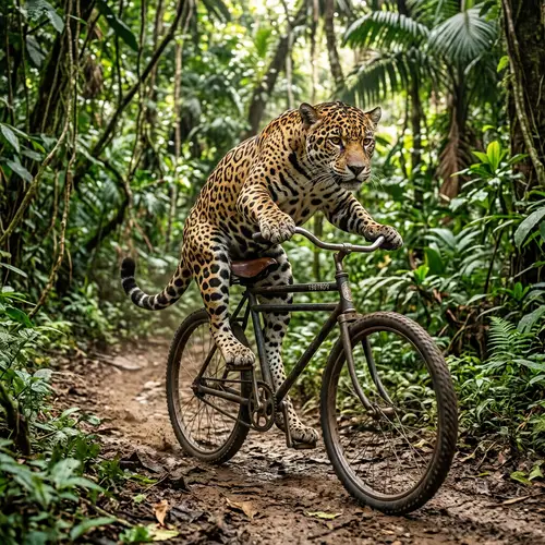 Jaguar Riding a Bike: A Wild Adventure