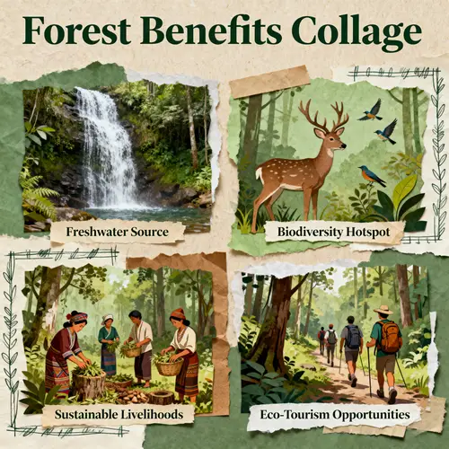 Explore Forest Benefits: Waterfalls & Wildlife