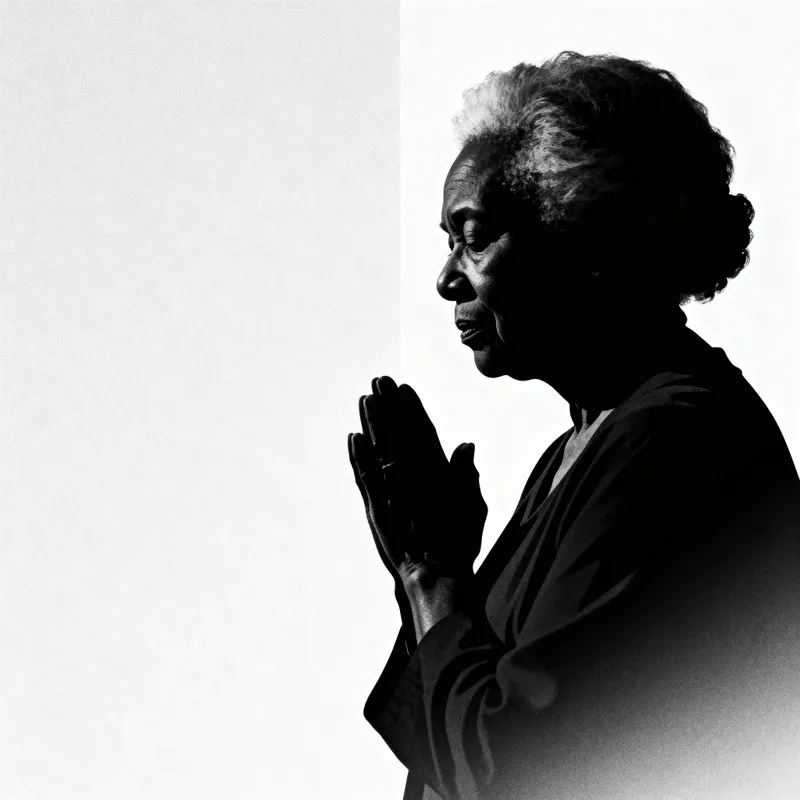 Silhouette of Praying African-American Woman