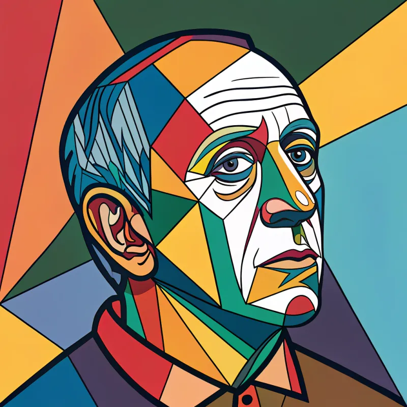 Cubist Portrait in Picasso Style - Unique Art