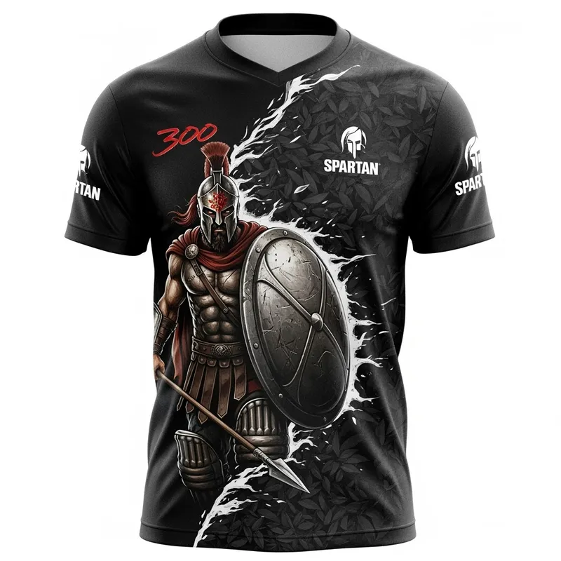 Bold Spartans Cricket Shirt Featuring King Leonidas