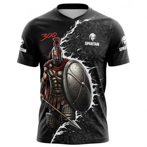 Bold Spartans Cricket Shirt Featuring King Leonidas