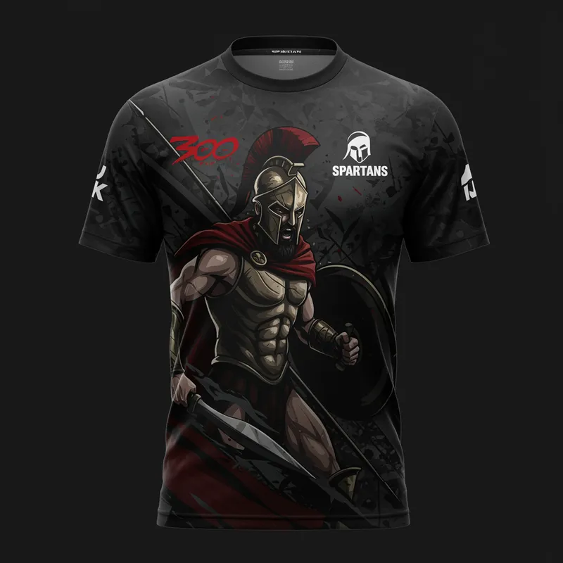 Bold Spartans Cricket Shirt Featuring King Leonidas