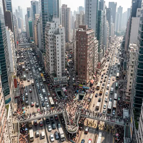 Crowded Cityscape: Vivid Example of Overpopulation