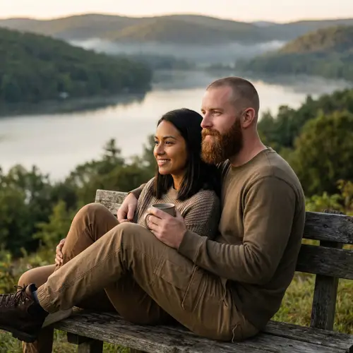Couple in Serenity: Black Hair & Red Beard