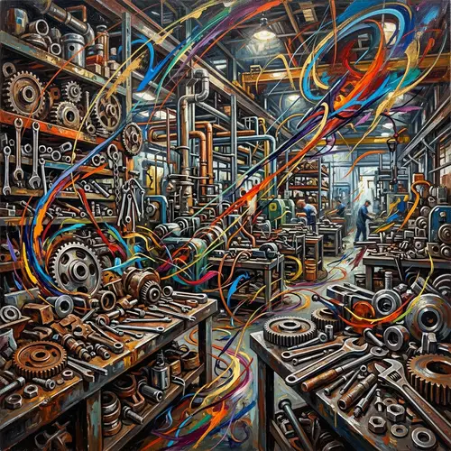 Industrial Supplies Oil Painting with Abstract Touch