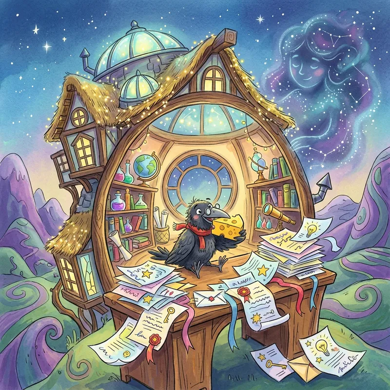 Divine Crow with Cheese: fantastical reward for children