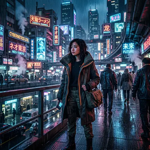 Neo-Noir Dystopian Future Imagery | Tech-Noir Fashion Focus