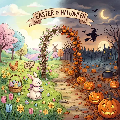 Easter and Halloween Celebration Imagery