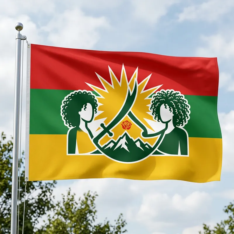 Symbolic Flag Design: Alevism, Kurdistan, and Curly Hair Representation