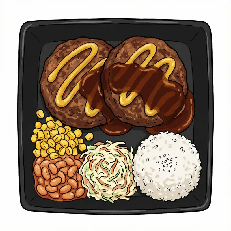 Hand-Drawn Cartoonish Presentation of Burger Patties