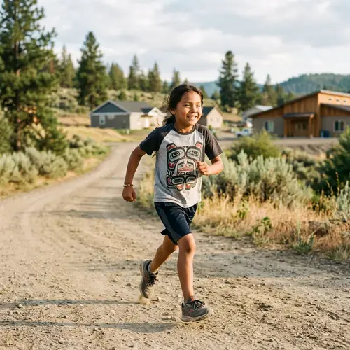 Indigenous Child Running - Captivating Moment