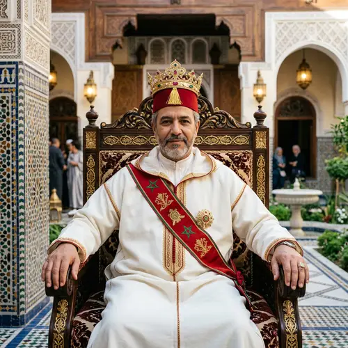Majestic Fes Man in Traditional Moroccan Attire