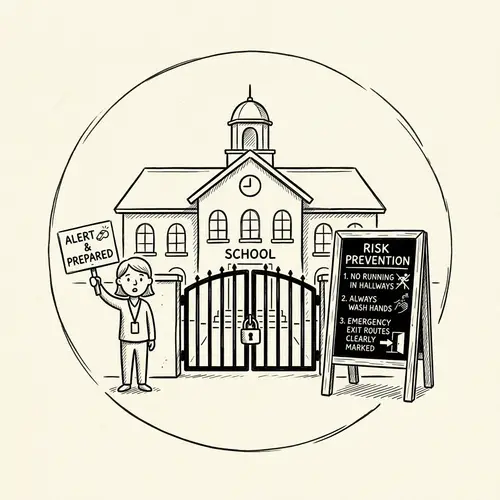 Sketch Icon for Risk Prevention in Schools