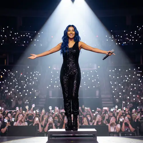 K-pop Female Idol with Royal Blue Hair | Stan the Pop Star!