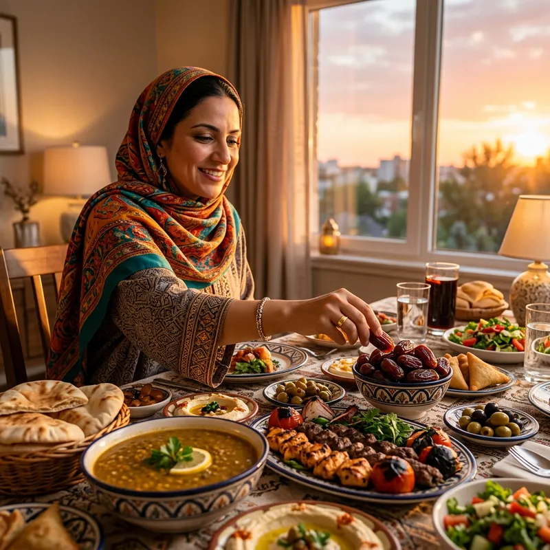 Person Reaching for Date at Iftar Person Reaching for Date at Iftar