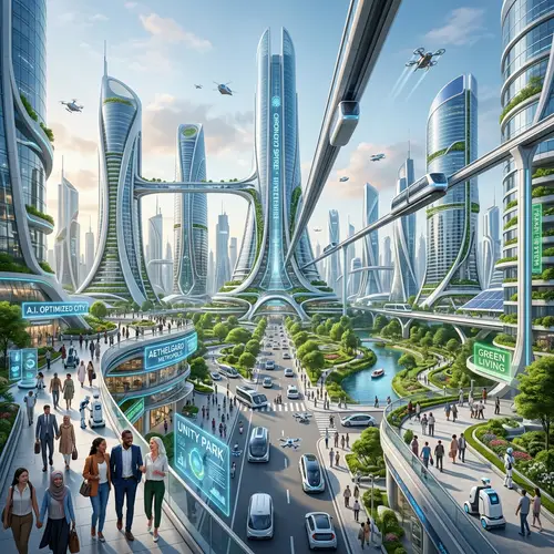 Futuristic City Design | AI-Generated Skyscrapers & Diversity